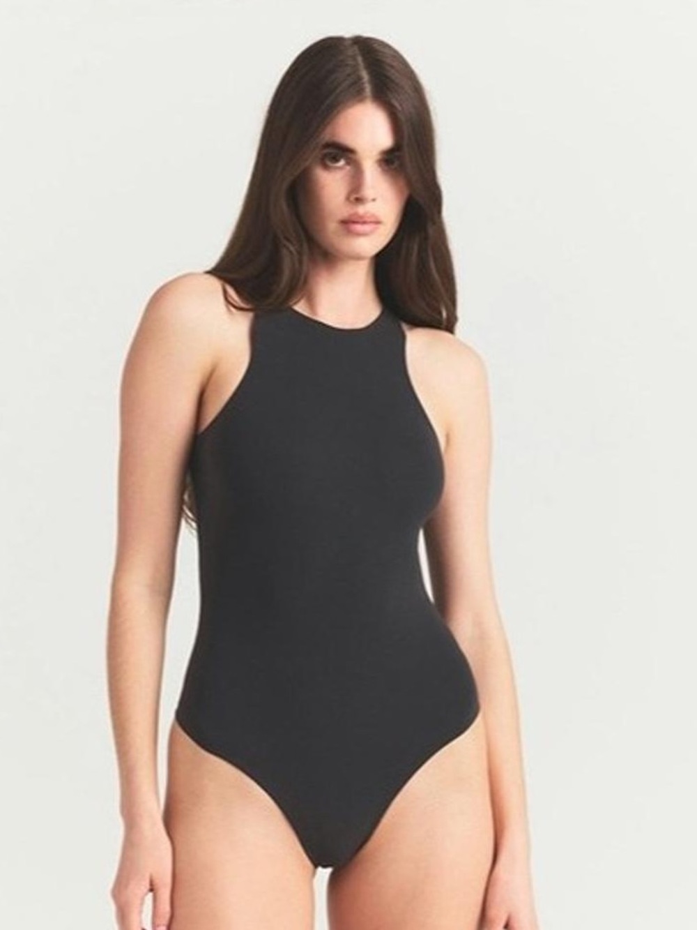 SKIMS Fits Everybody High Neck Black Bodysuit